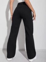 High Waist Black Wide Leg Denim