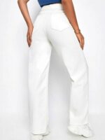 High Waist White Wide Leg Denim