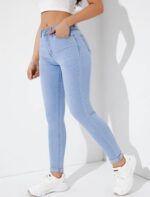 High Waist Ice Blue Skinny Denim